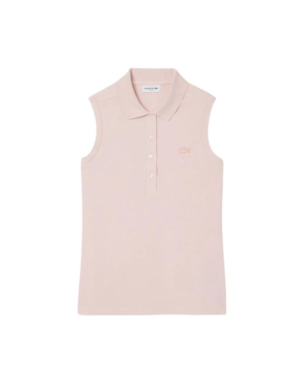 Lacoste L.12.D Mouwloze Stretch Polo Slim Fit in het Pink