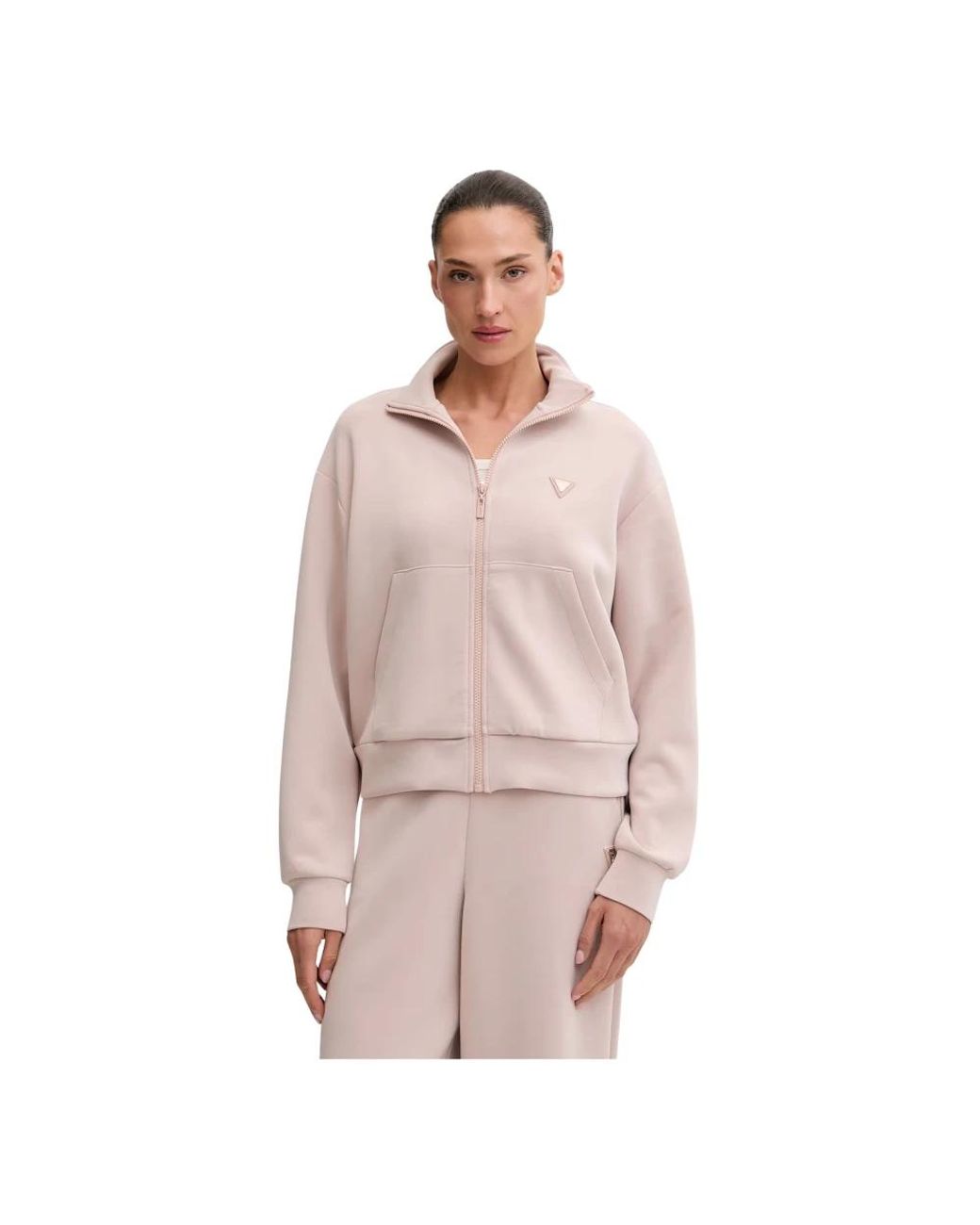 Guess Olympe Zip-Through Sweatshirt in het Pink