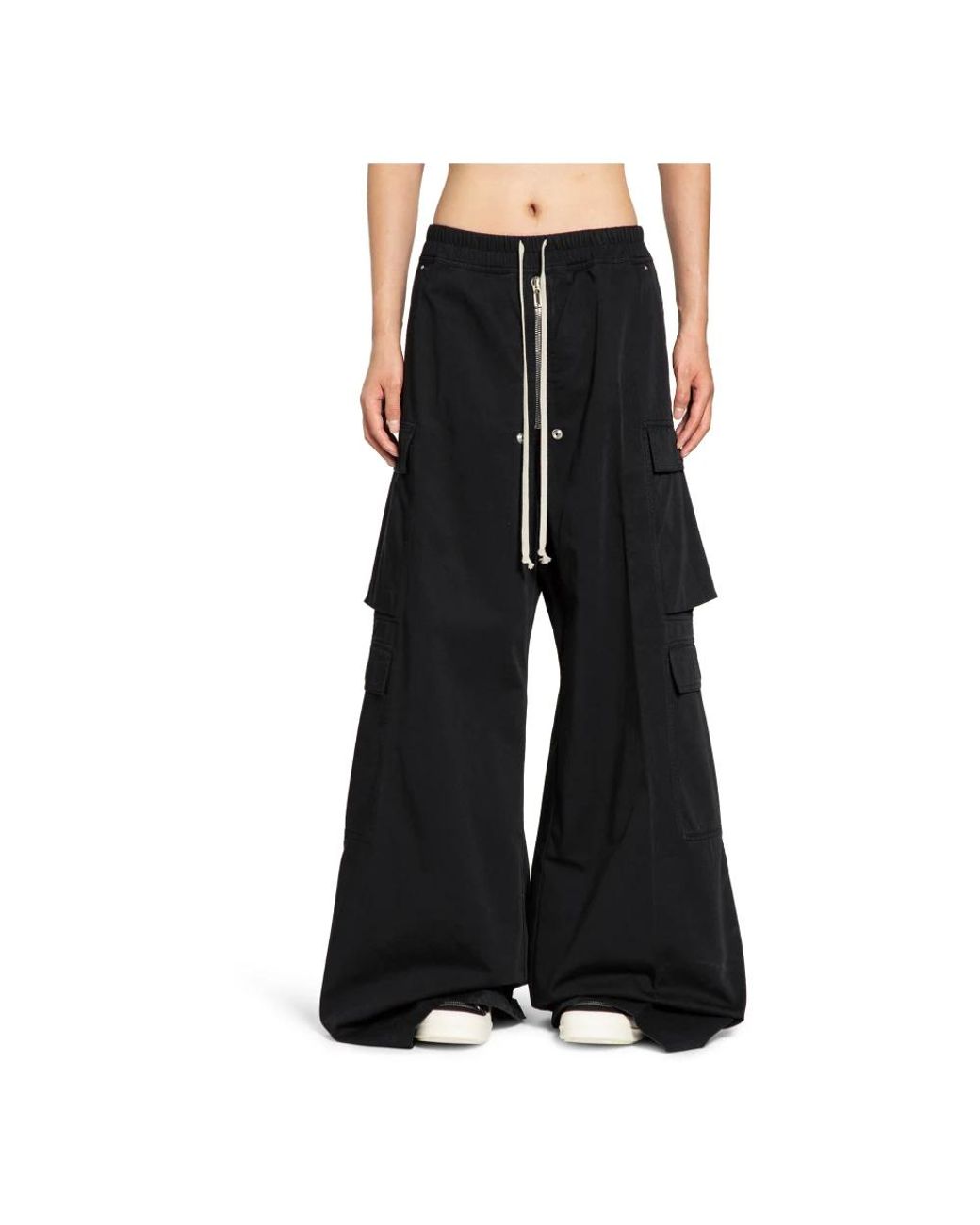 Rick Owens Black Wide Trousers for men