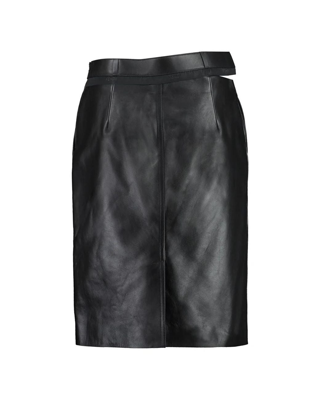Fendi Black Leather Skirts