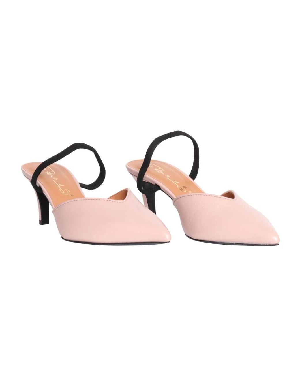 Via Roma 15 Pink Heeled Mules