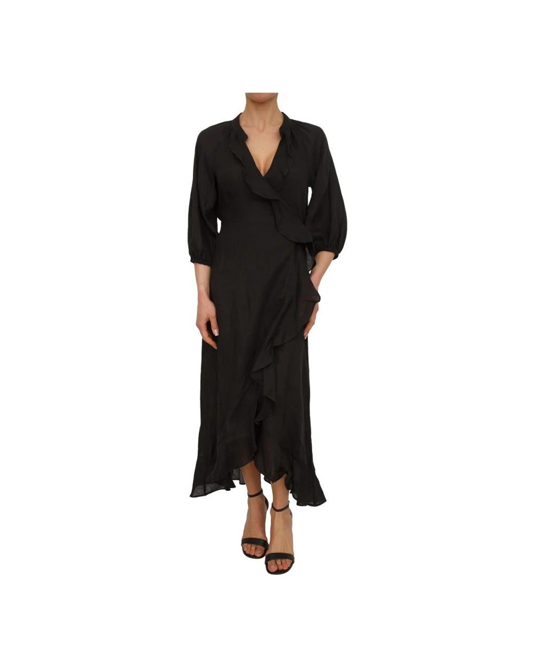 Marella Black Wrap Dresses