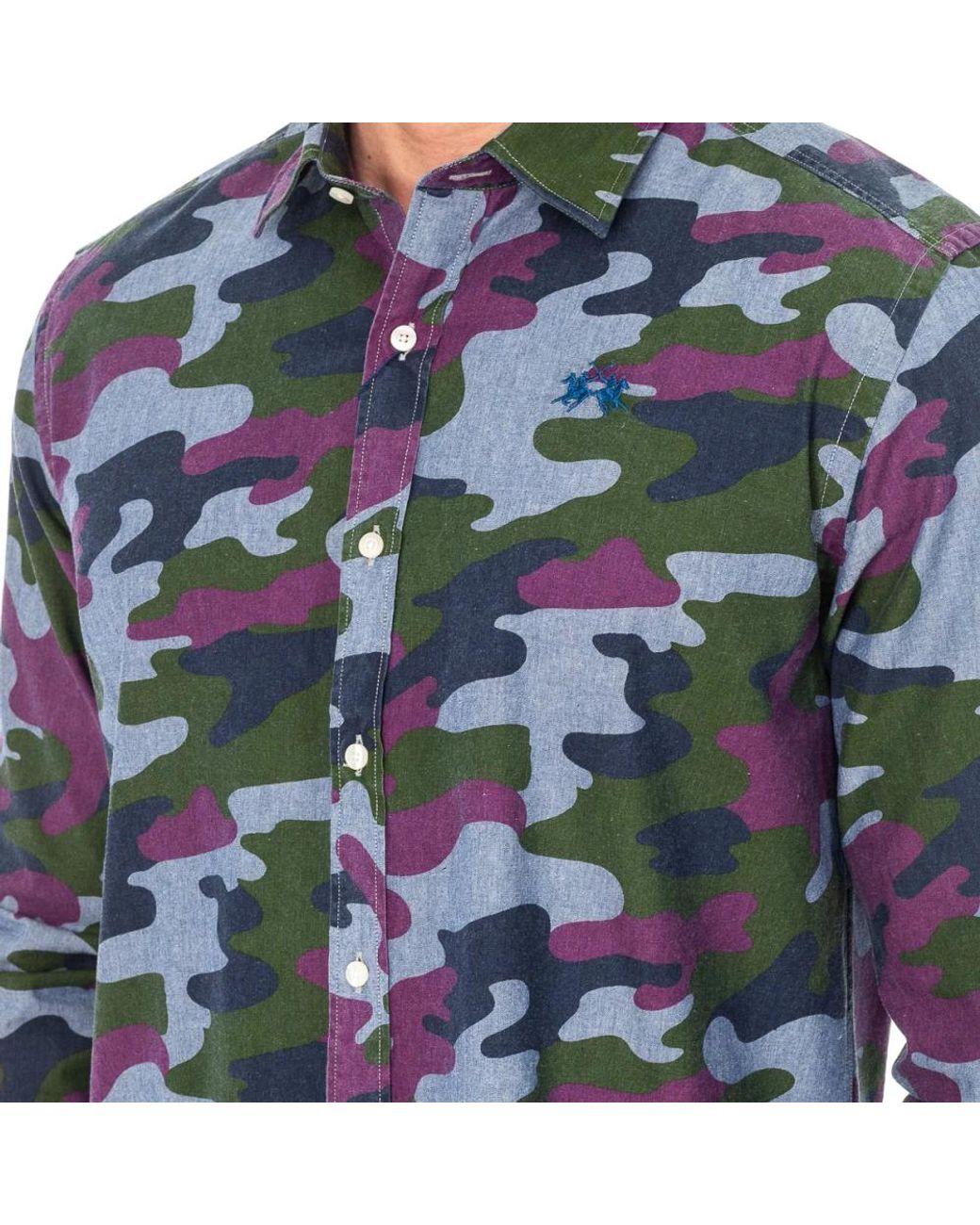 La Martina Blue Casual Shirts for men