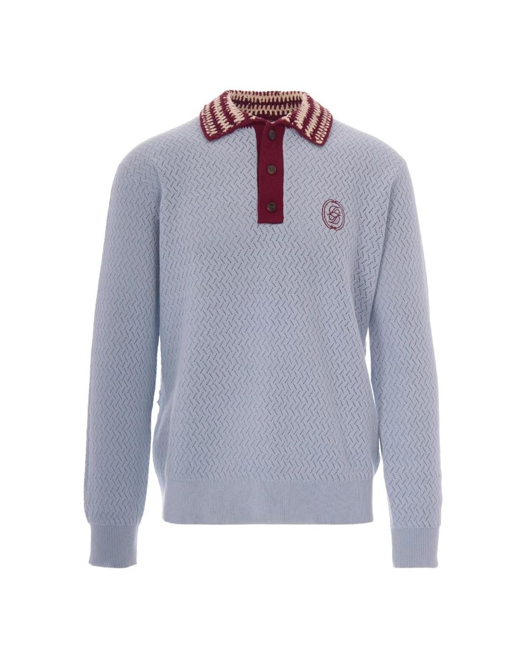 Drole de Monsieur Blue Round-Neck Knitwear for men