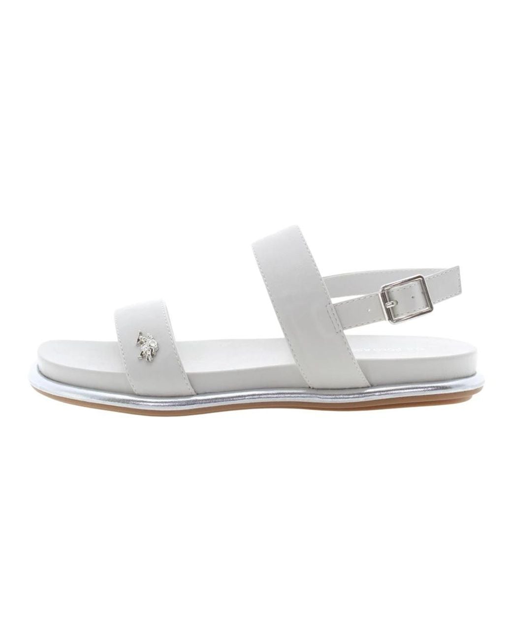U.S. POLO ASSN. White Flat Sandals