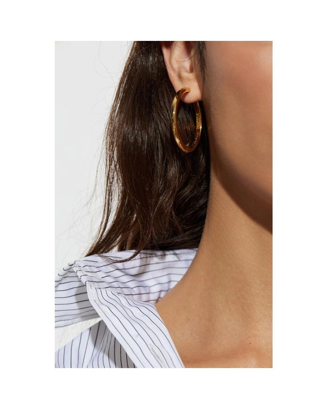 Moschino Metallic Runde Ohrringe