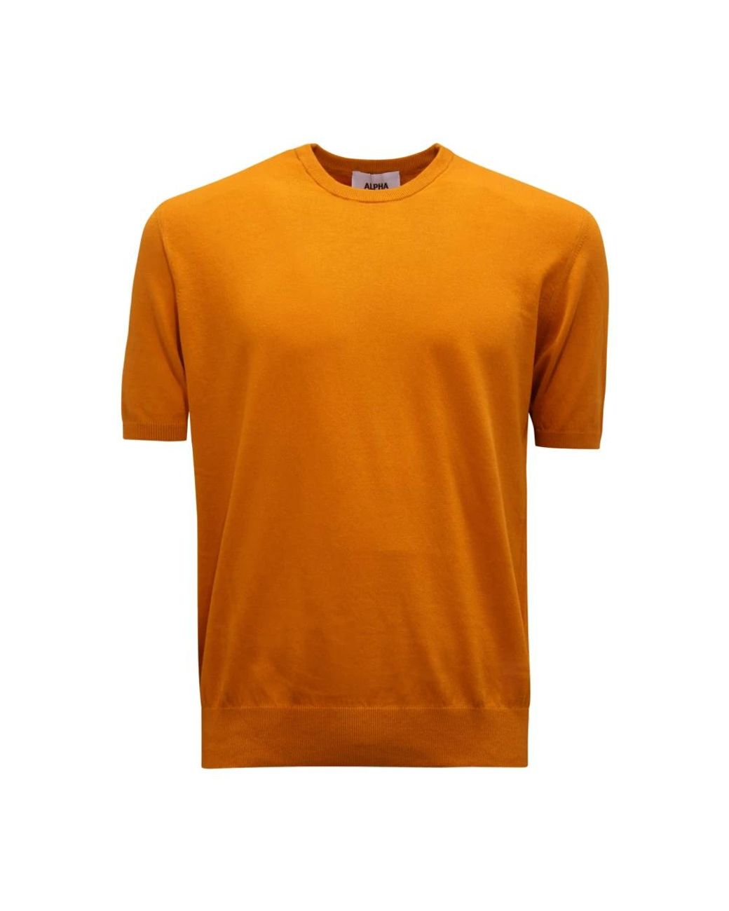 Alpha Studio Truien & Vesten ,Oranje ,Katoen Maglia Gebreid in het Orange voor heren