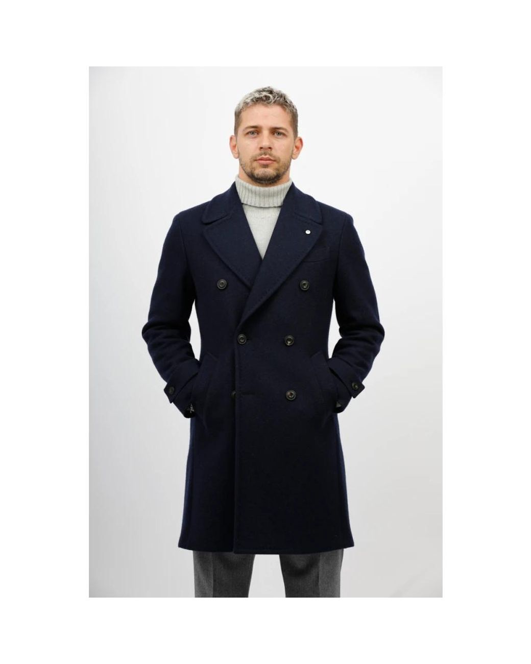 L.b.m. 1911 Blue Double-Breasted Coats for men