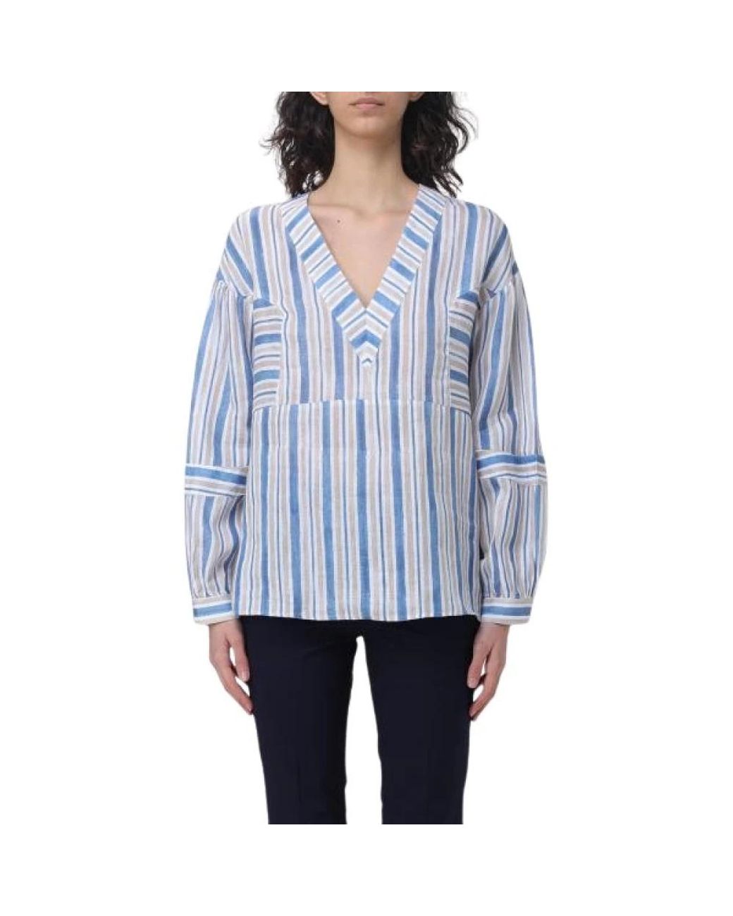 Fay Overhemden ,Veelkleurig ,Katoen Stijlvolle Blouses in het Blue