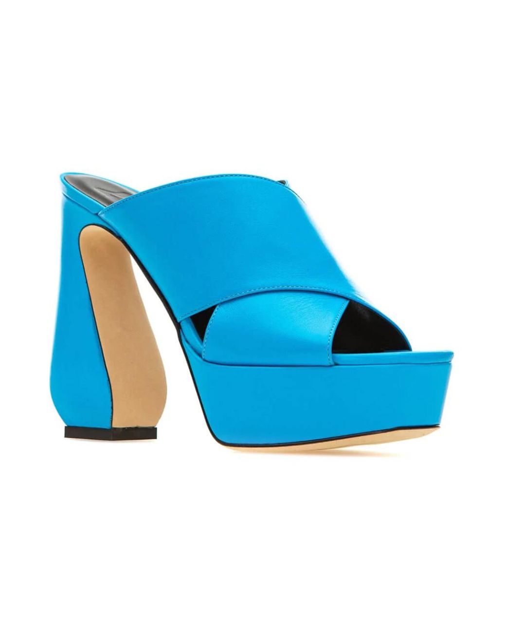 Sergio Rossi Blue Heeled Mules