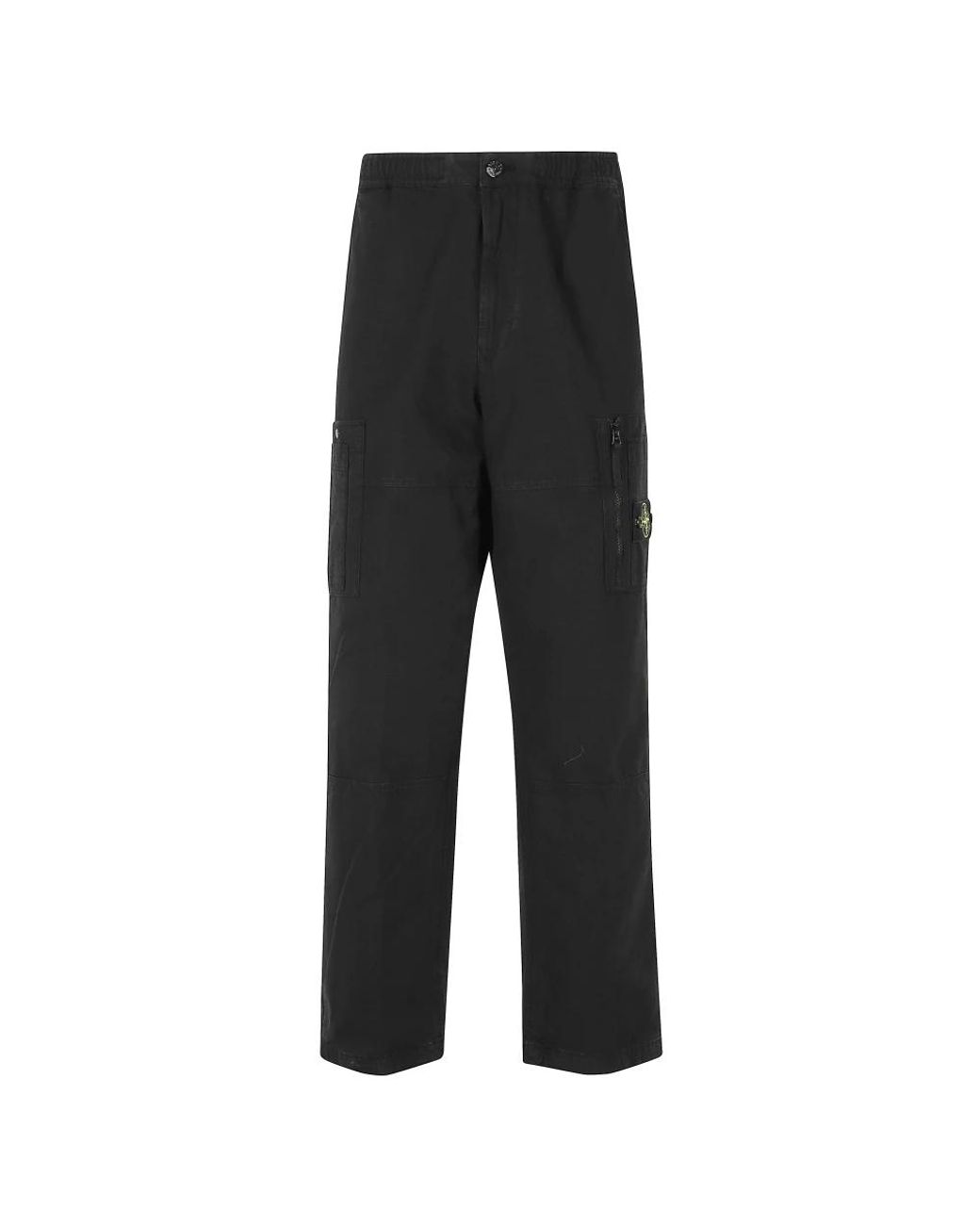 Stone Island Black Straight Trousers for men