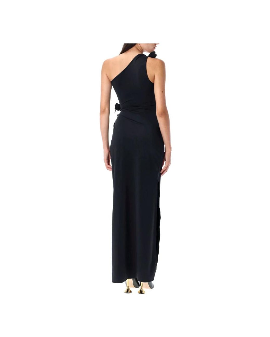 Coperni Asymmetrische Bloemenjurk in het Black