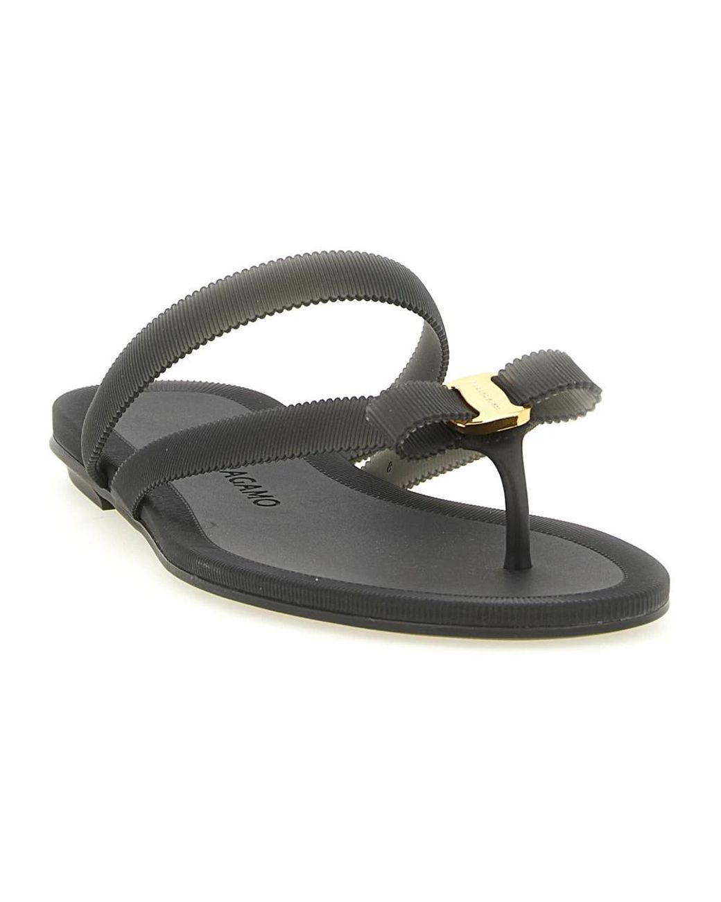 Ferragamo Black Flip Flops