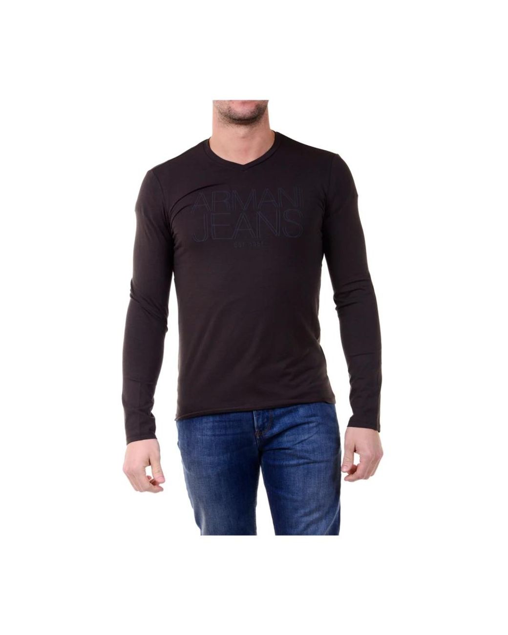 Armani Jeans Blue Round-Neck Knitwear for men
