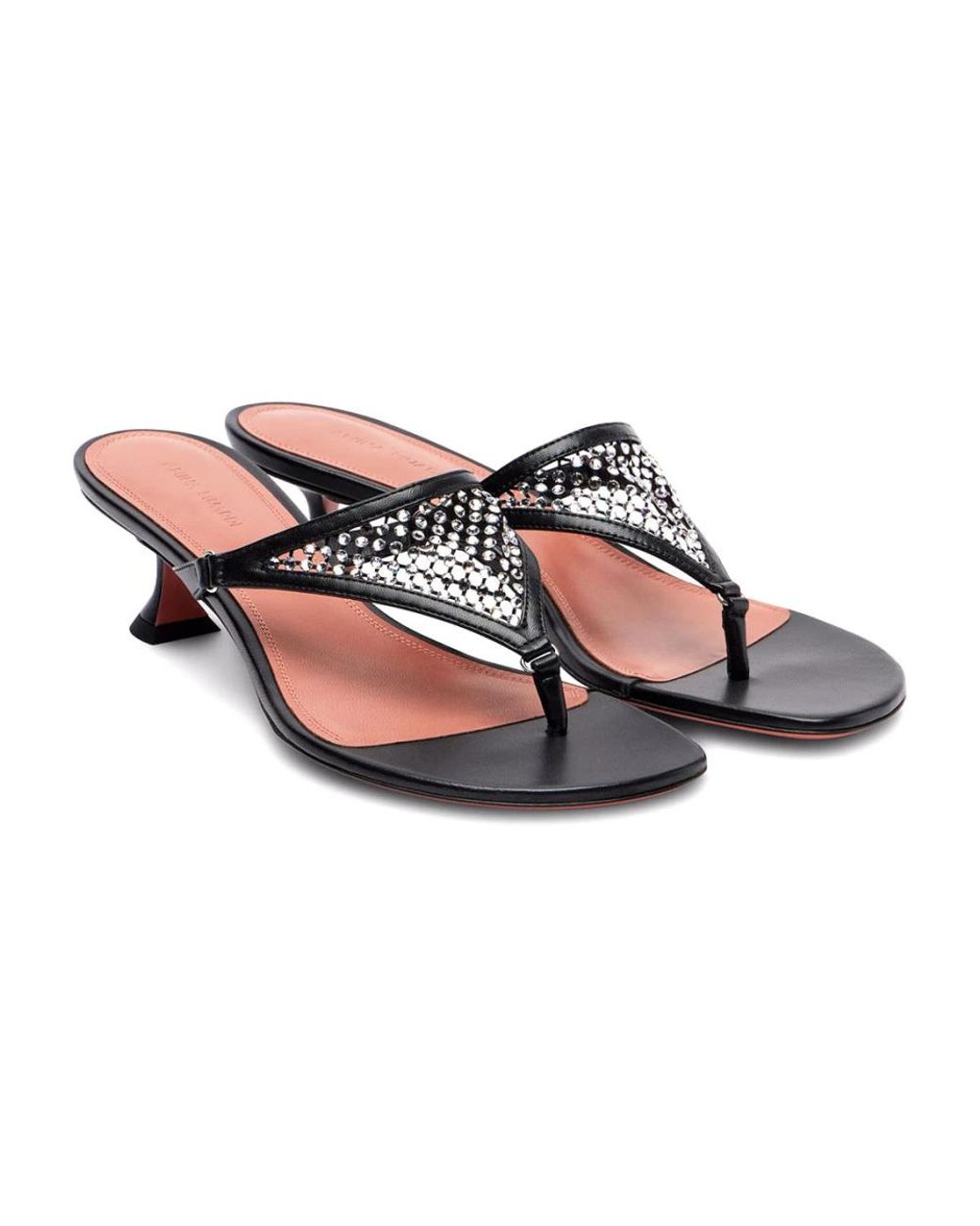 AMINA MUADDI Black Heeled Mules