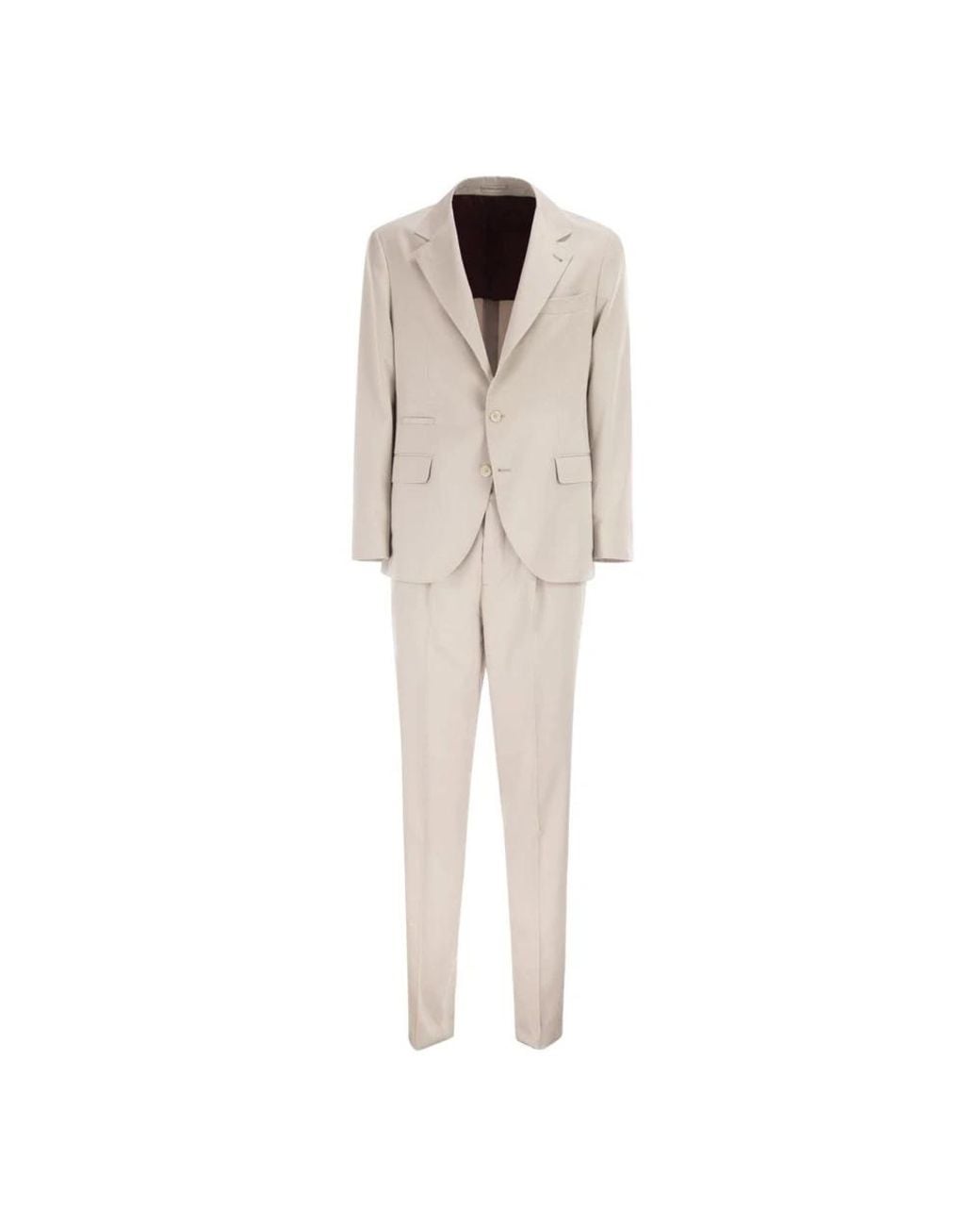 Brunello Cucinelli Natural Single Breasted Suits for men