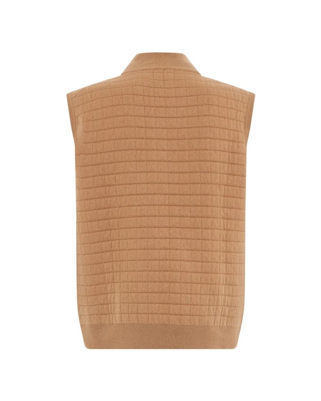Fedeli Brown Sleeveless Jumpers for men