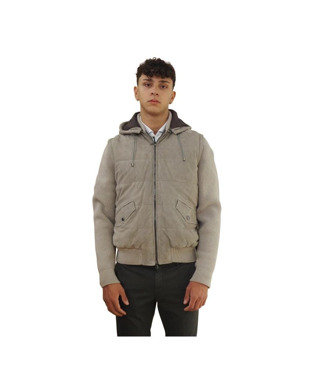 Winter Jackets Barba Napoli de hombre de color Gray