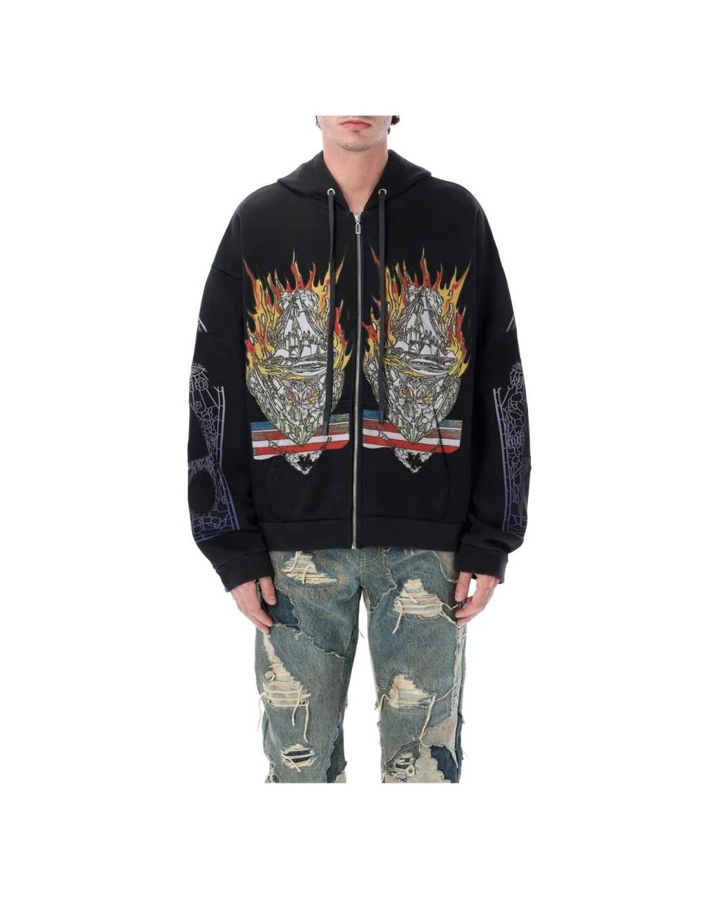 Who Decides War Black Zip-Throughs for men