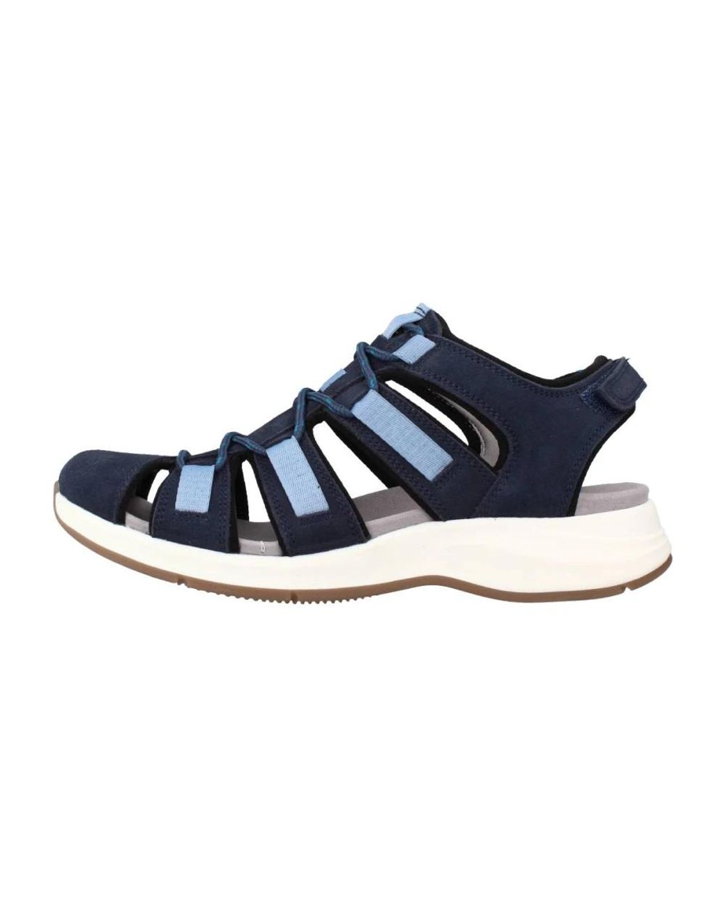 Clarks Schoenen ,Blauw ,Suède Solan Sail Combi Flat Sandalen in het Blue