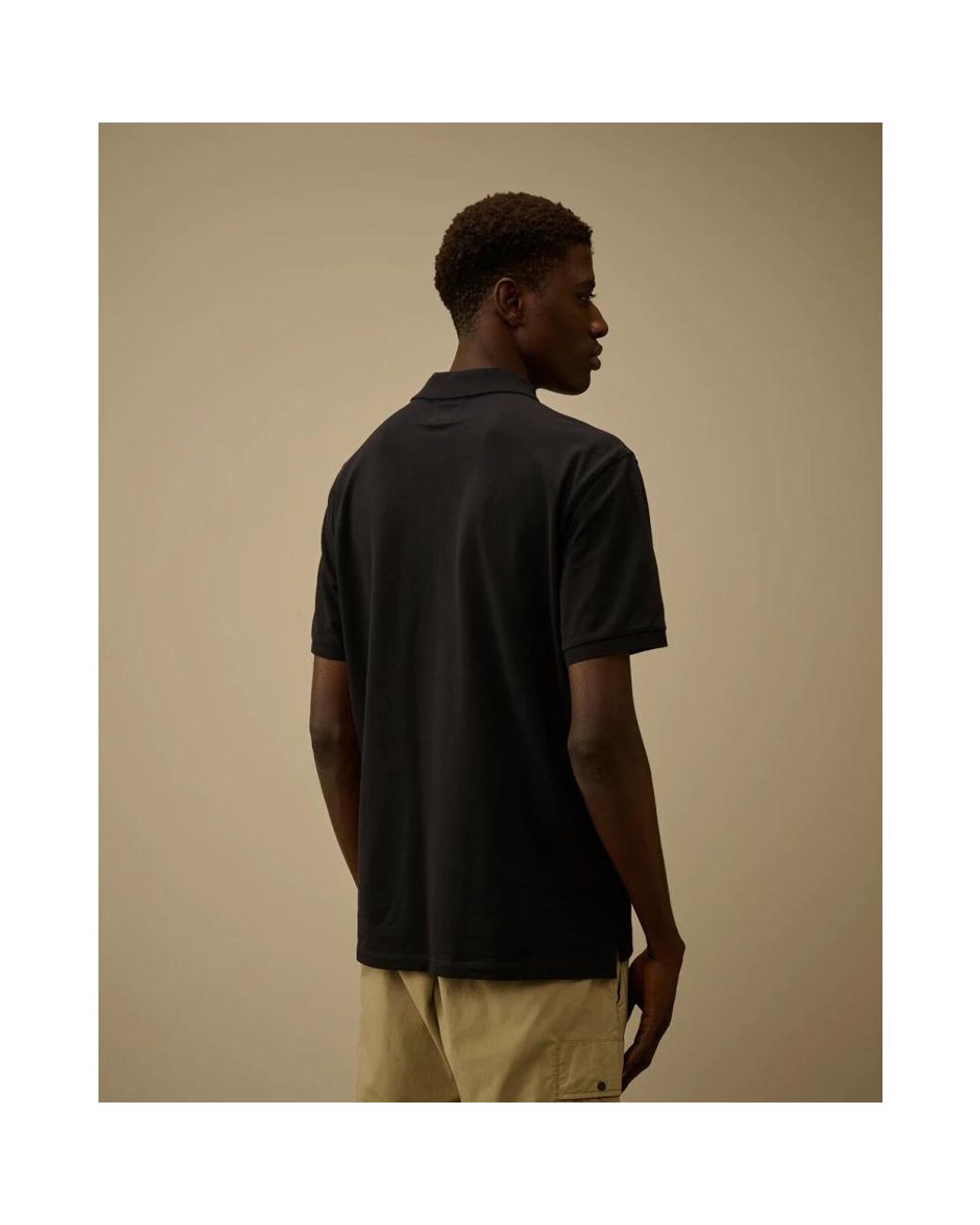 C P Company Black Polo Shirts for men