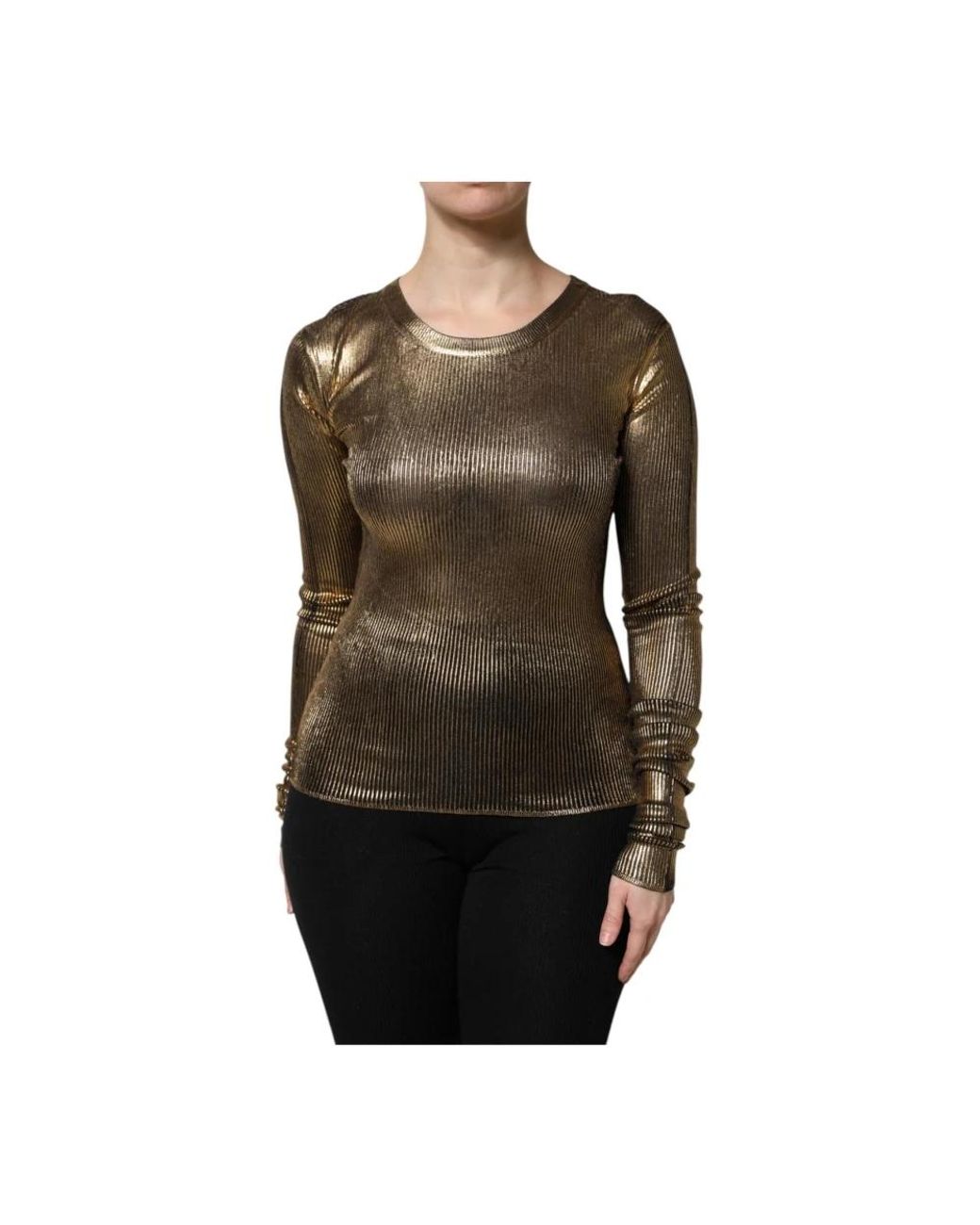Dolce & Gabbana Yellow Round-Neck Knitwear