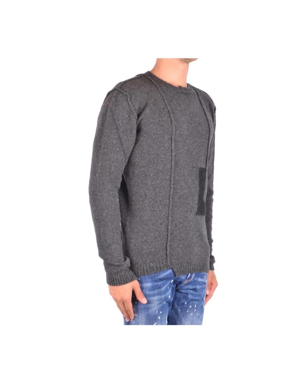 Isabel Benenato Gray Round-Neck Knitwear for men
