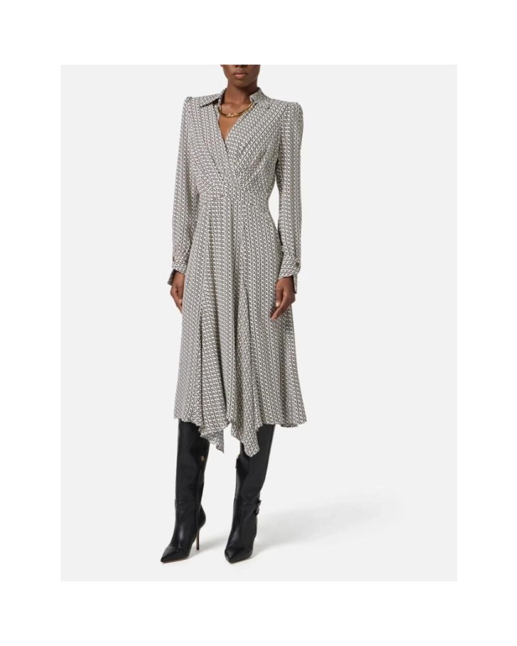 Elisabetta Franchi Gray Midi Dresses