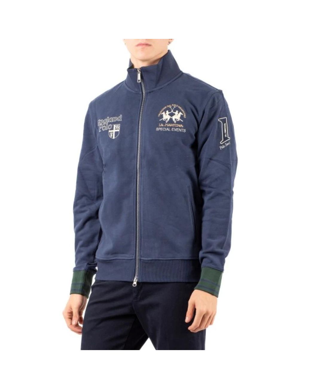 La Martina Blue Zip-Throughs for men