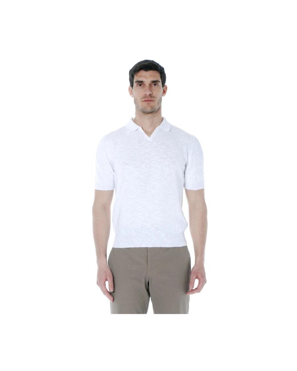 Irish Crone White V-Neck Knitwear for men