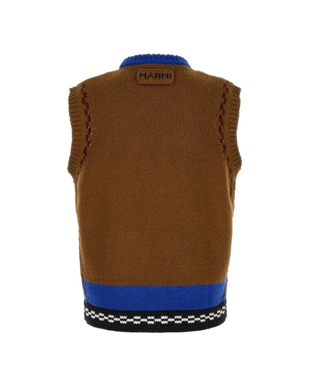 Marni Blue Sleeveless Jumpers for men