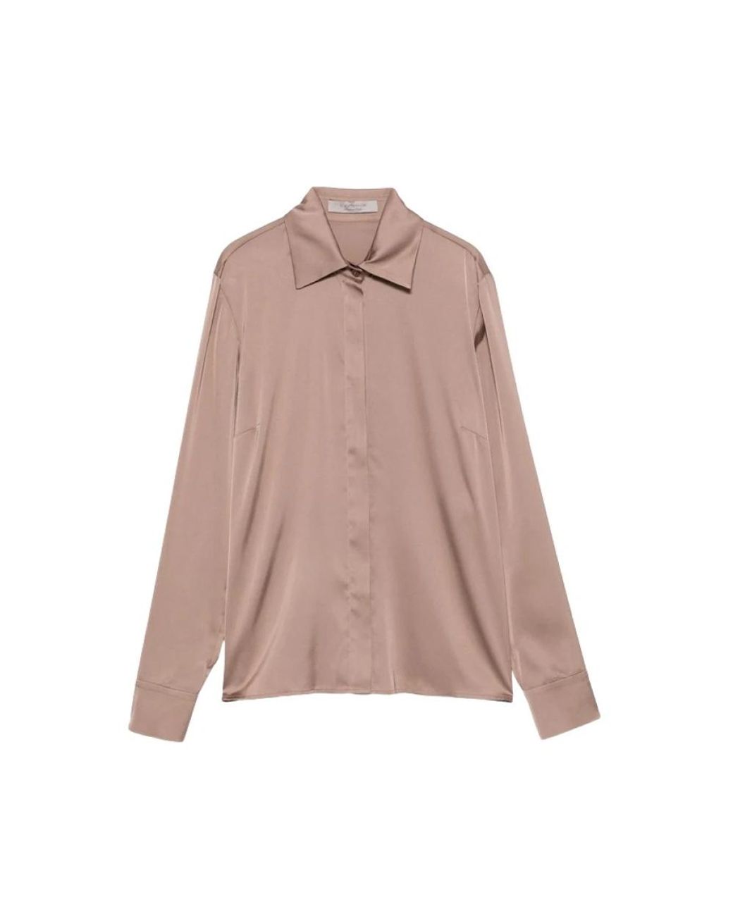 D.exterior Satijnen Blouse Met Lange Mouwen in het Pink