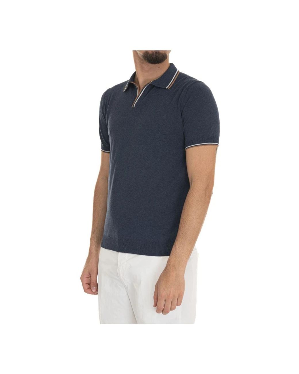 Gran Sasso Blue Polo Shirts for men