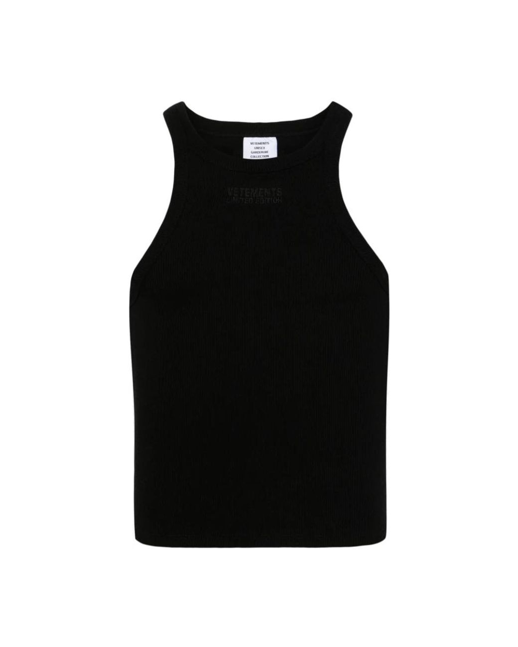 Vetements Black Sleeveless Tops