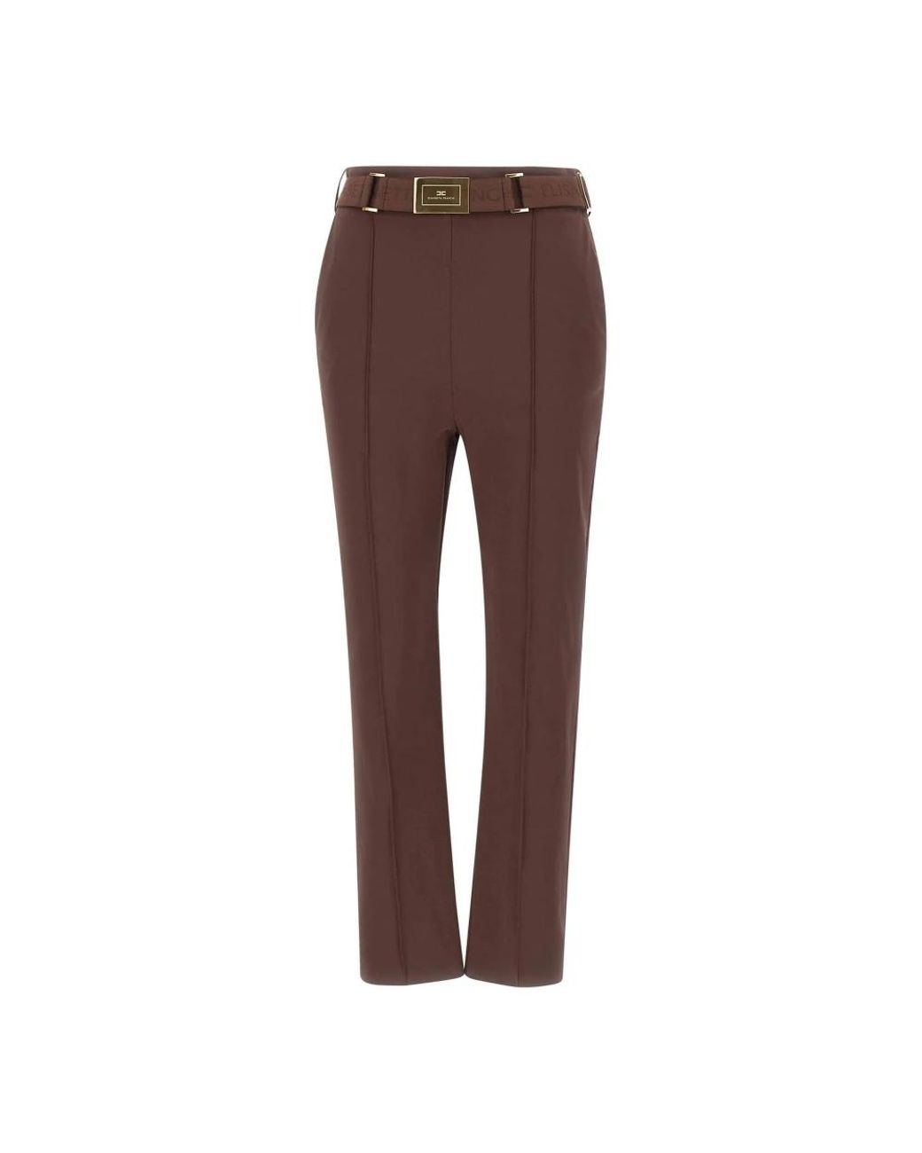 Elisabetta Franchi Brown Slim-Fit Trousers