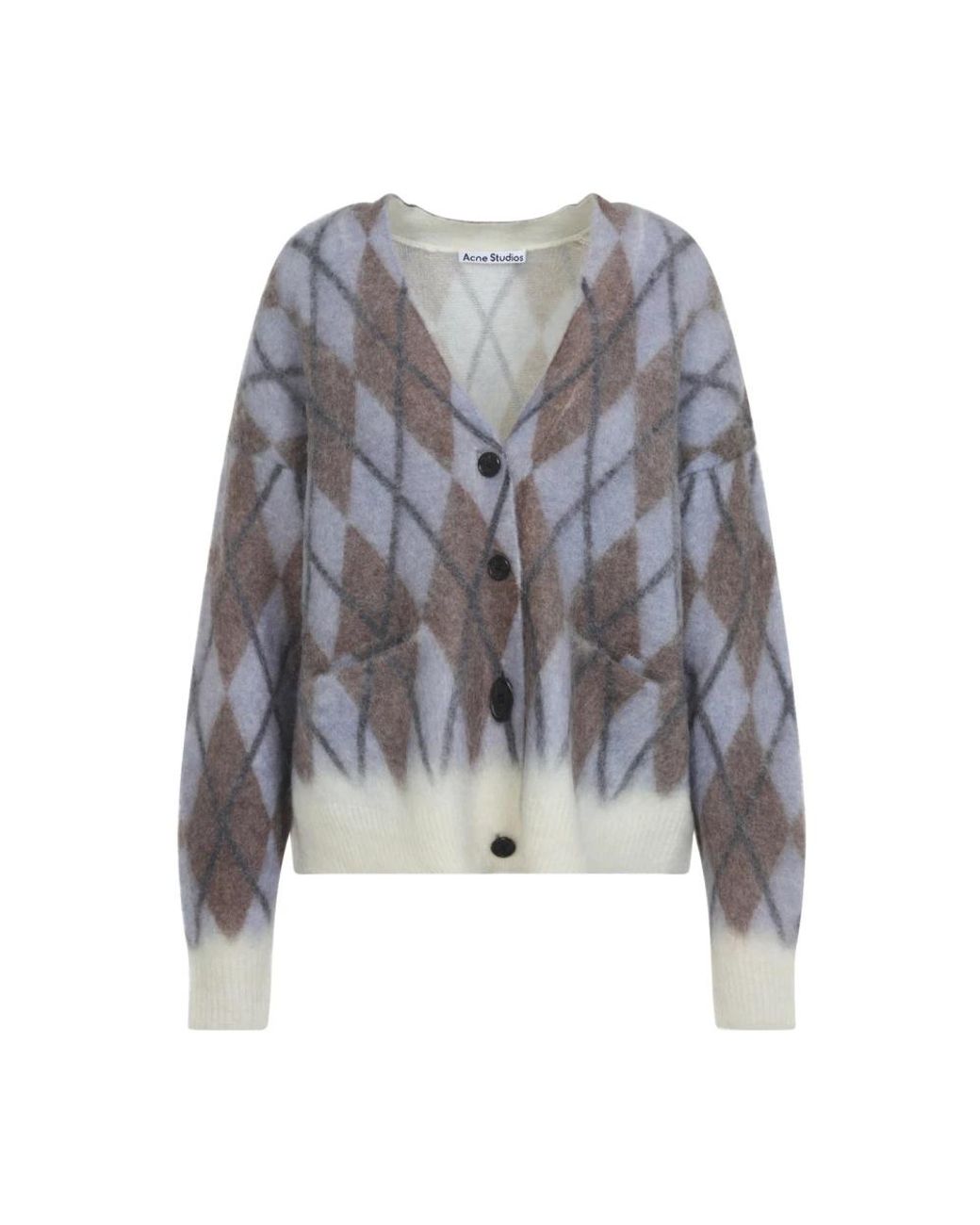 Acne Mohair Argyle Vest in het Gray