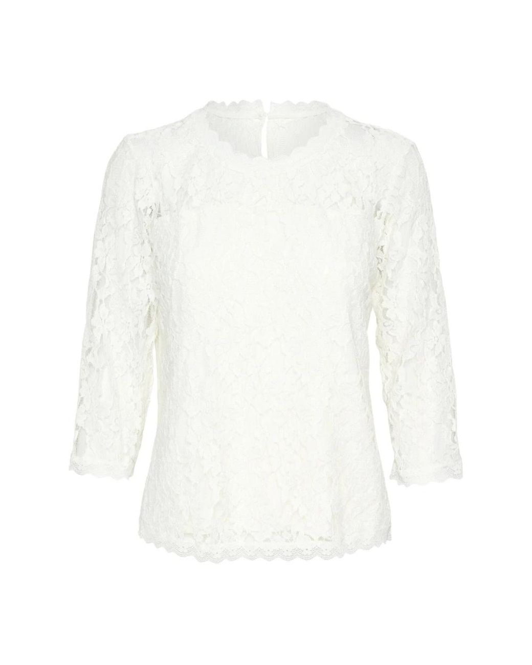 Cream Overhemden ,Wit ,Witte Kant Blouse in het White