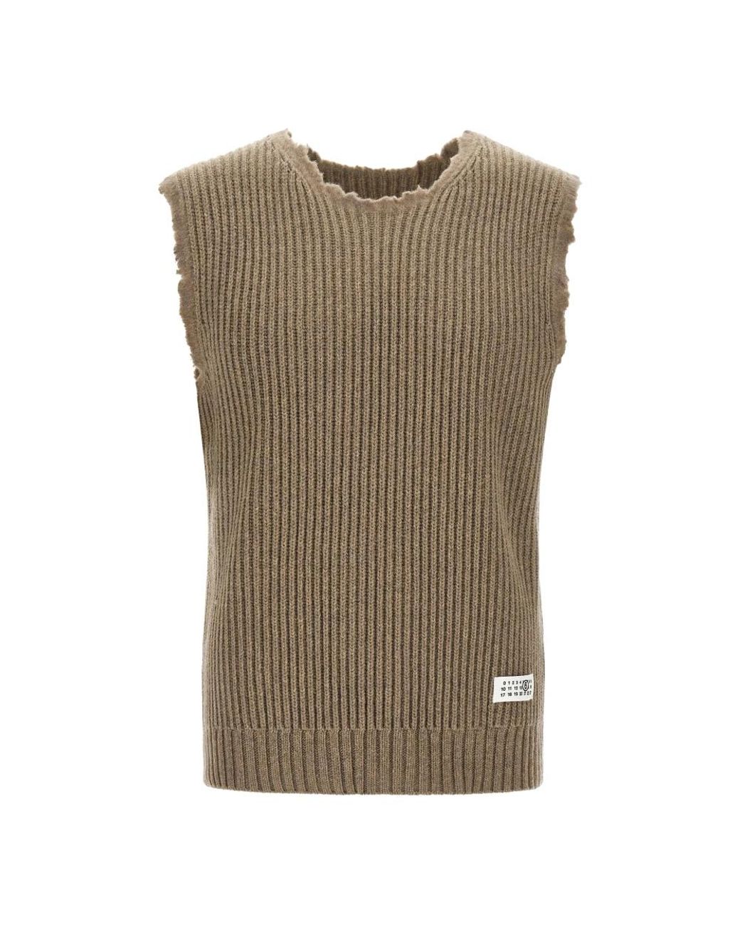 MM6 by Maison Margiela Brown Sleeveless Jumpers for men