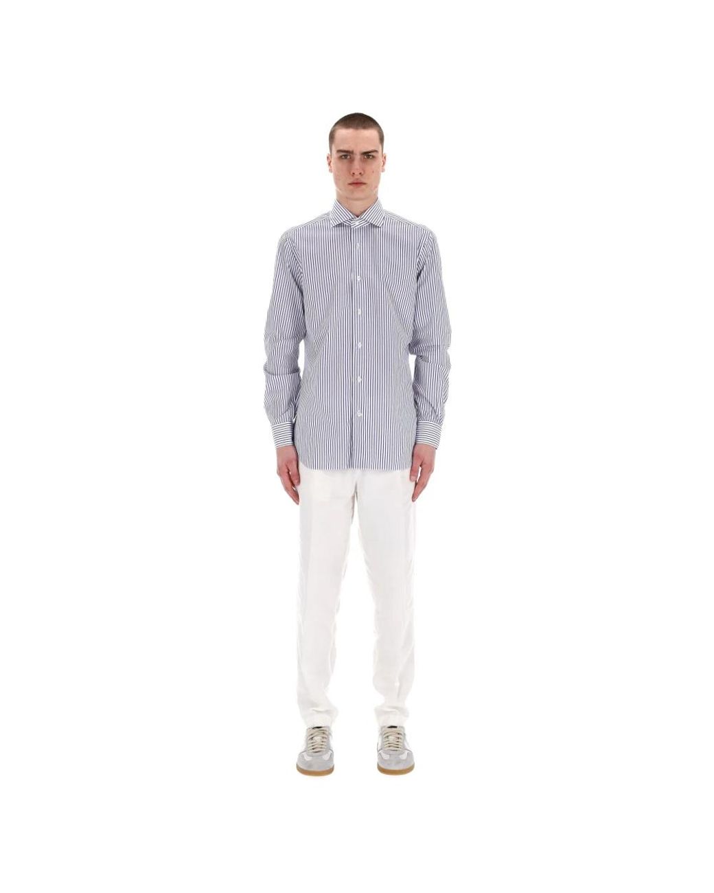 Barba Napoli Blue Casual Shirts for men