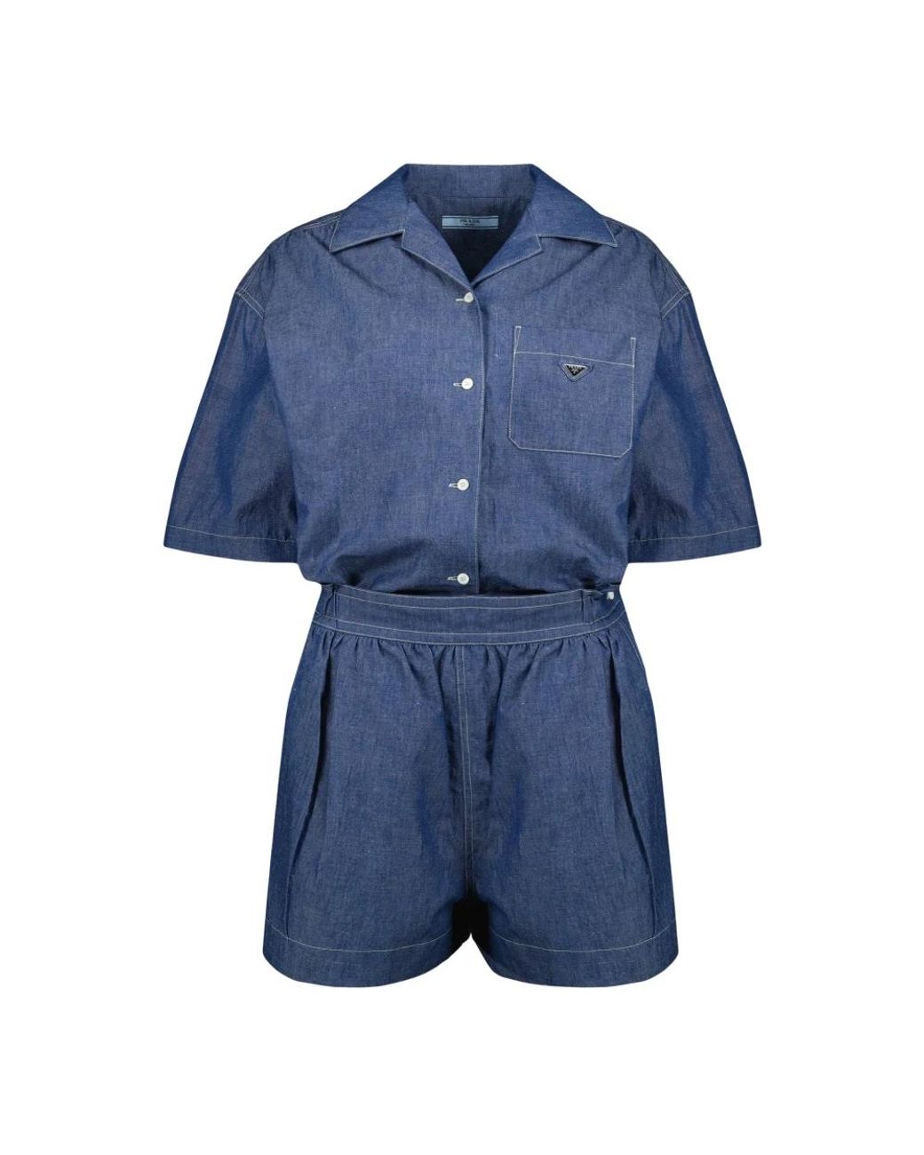 Prada Blue Chambray Jumpsuit