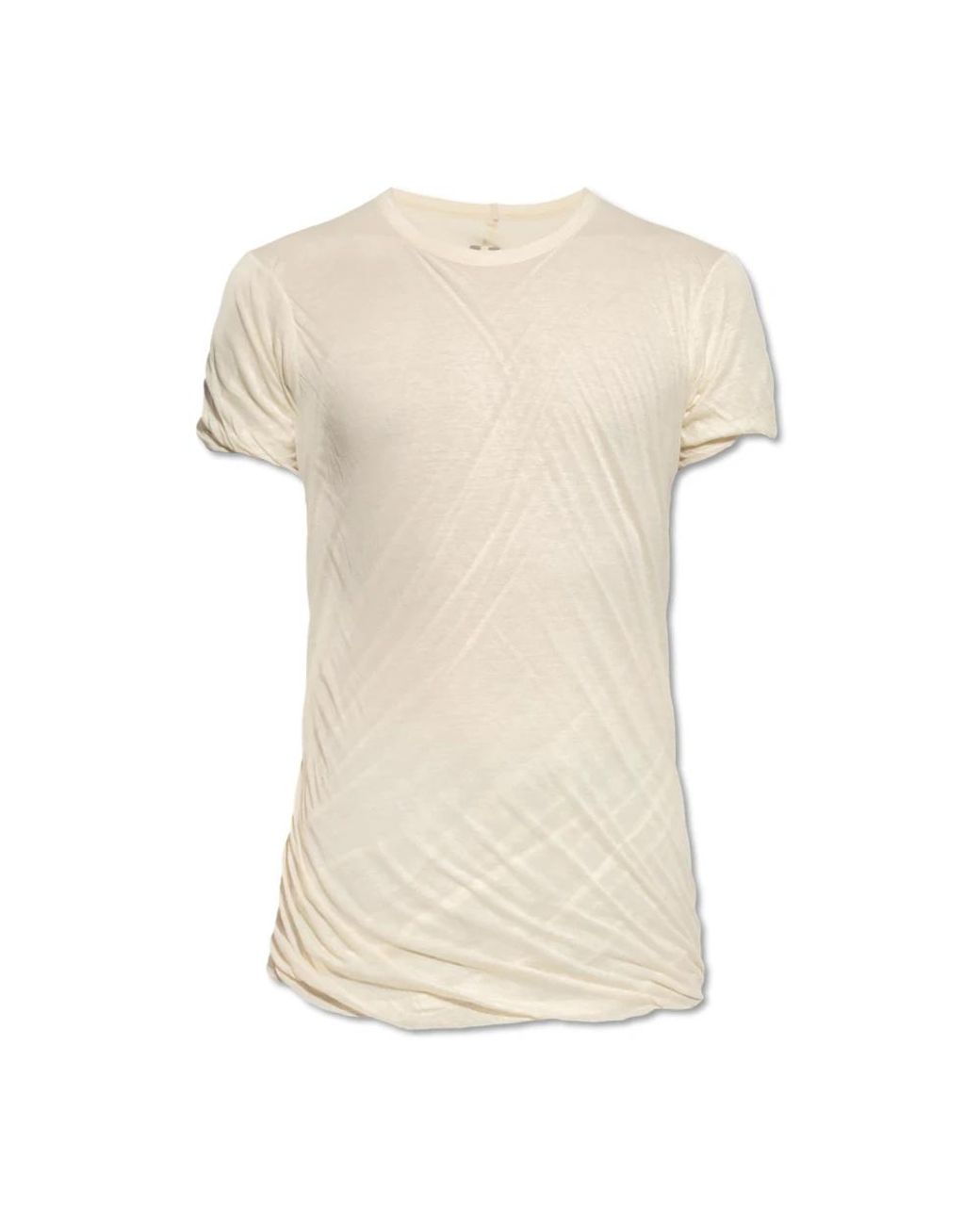 Rick Owens Tops ,Geel ,Katoen Double T-Shirt in het Natural voor heren