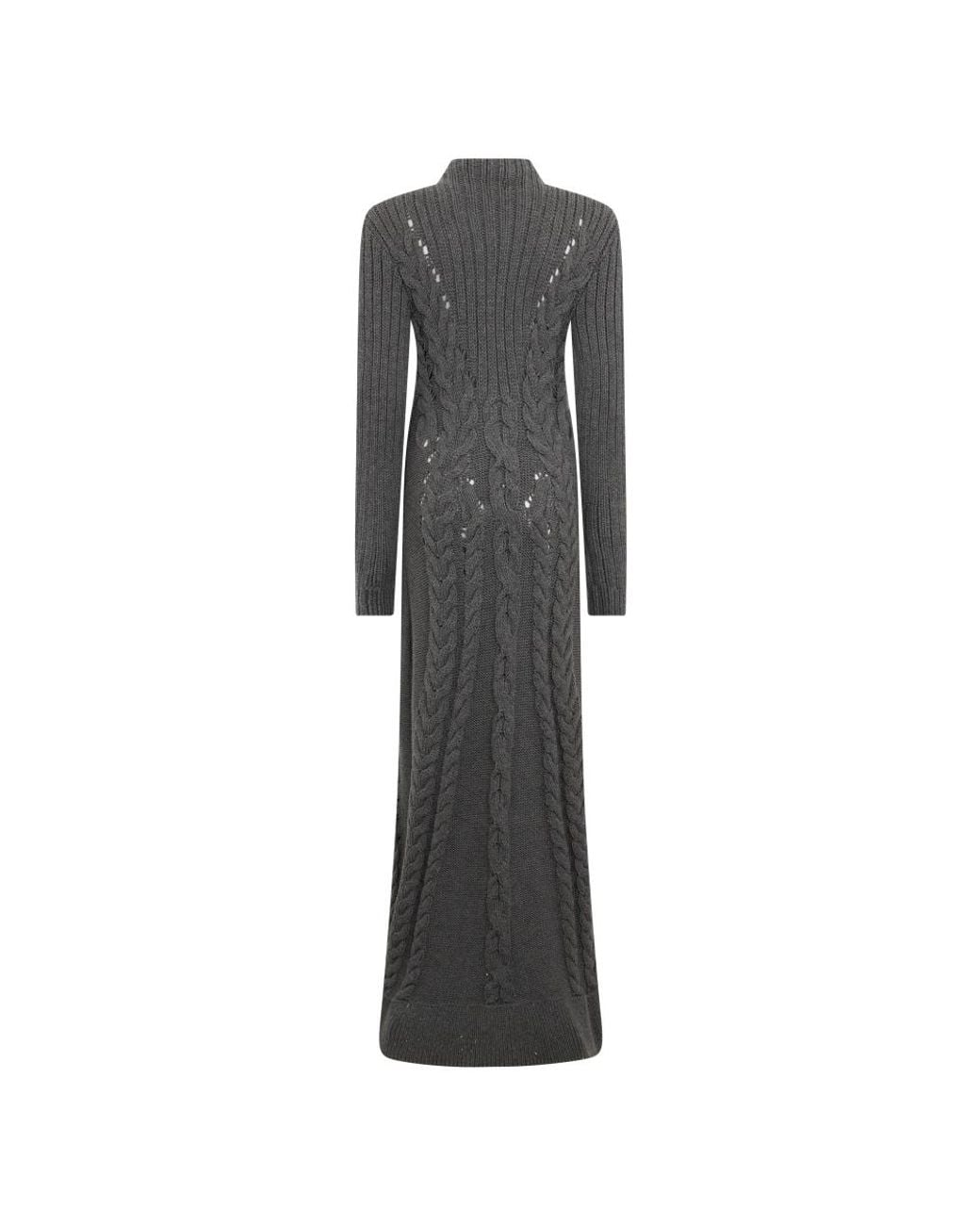Alberta Ferretti Gray Knitted Dresses