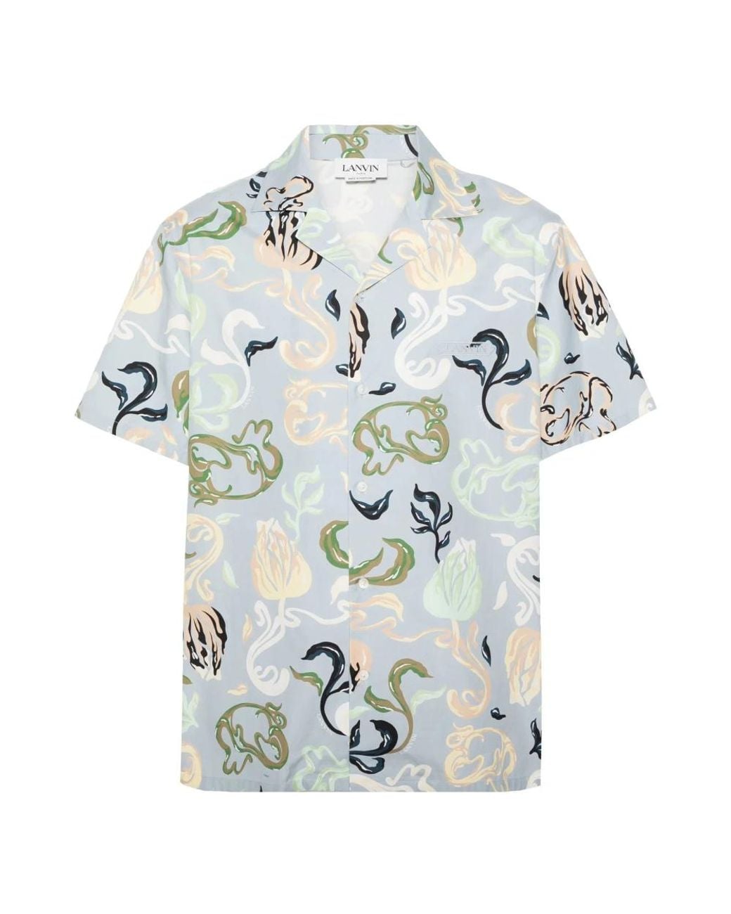 Lanvin Blue Short Sleeve Shirts for men