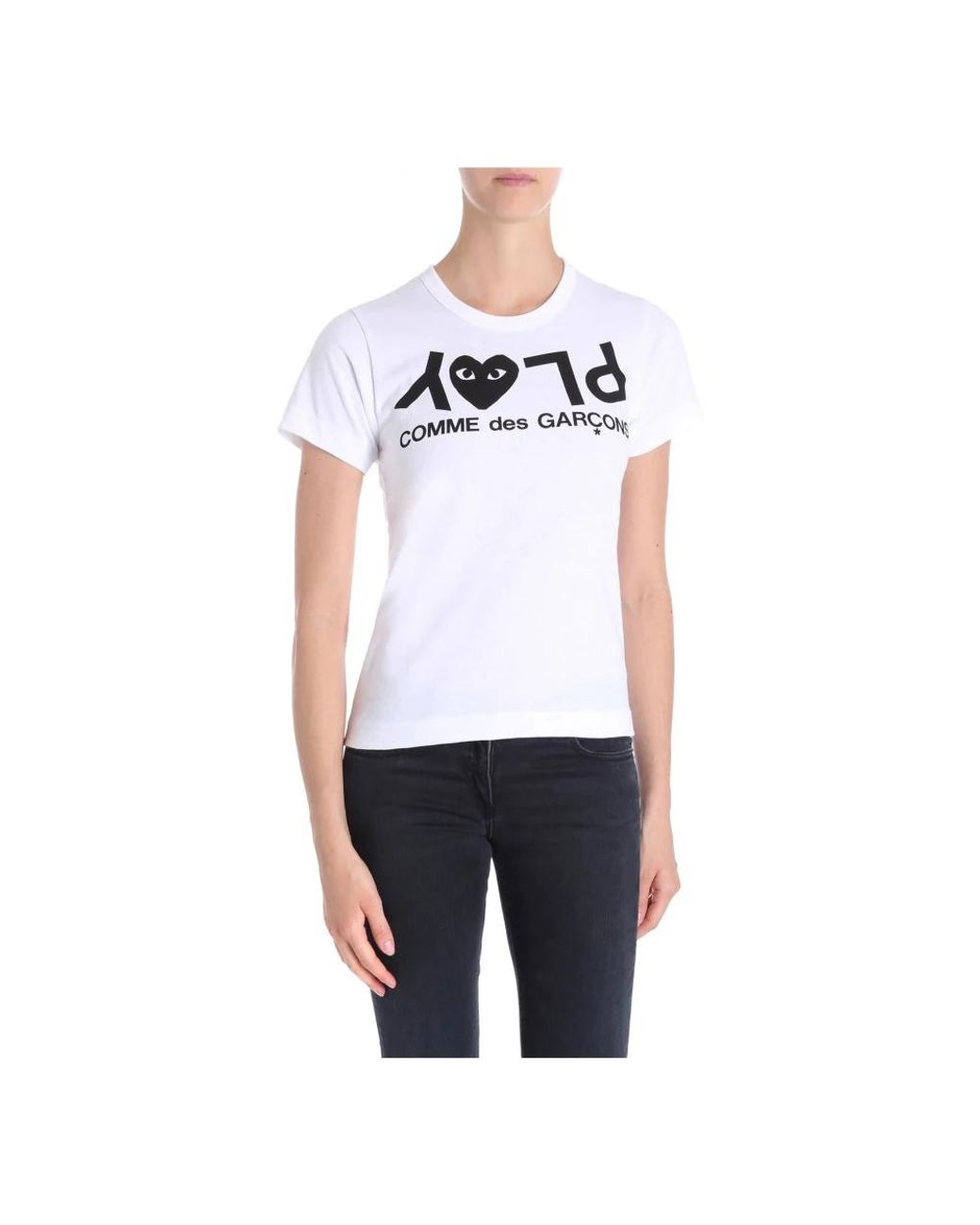 COMME DES GARÇONS PLAY White T-Shirts