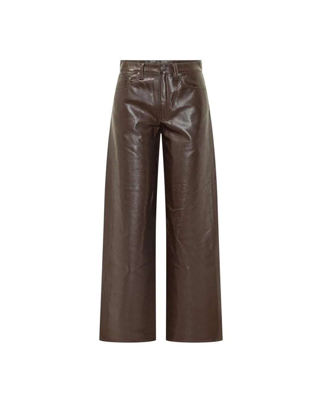 Agolde Brown Leather Trousers