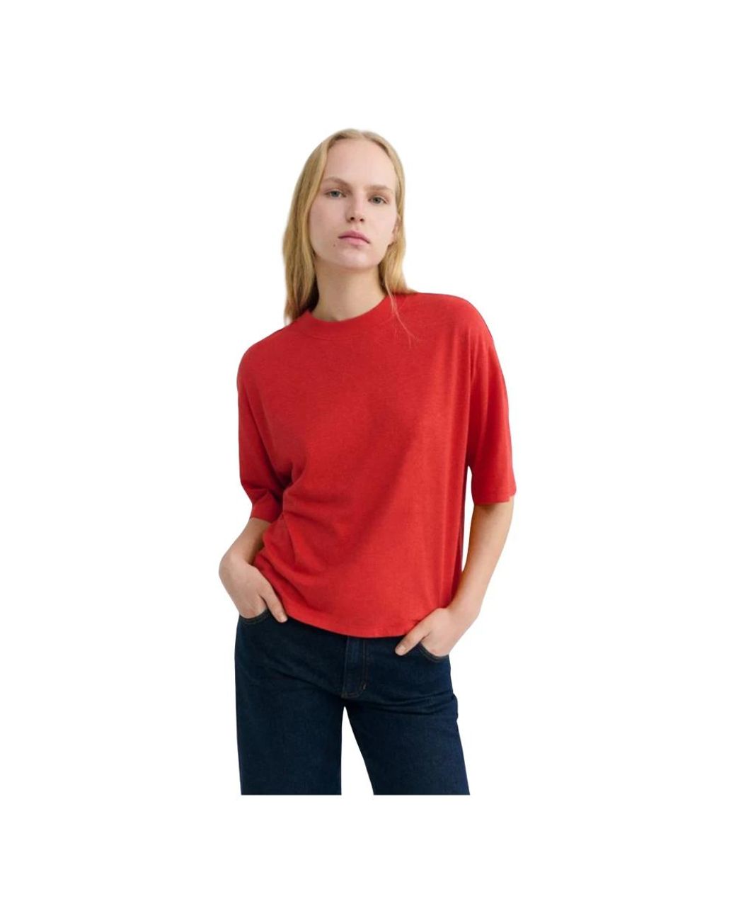 T-Shirts Thinking Mu de color Red