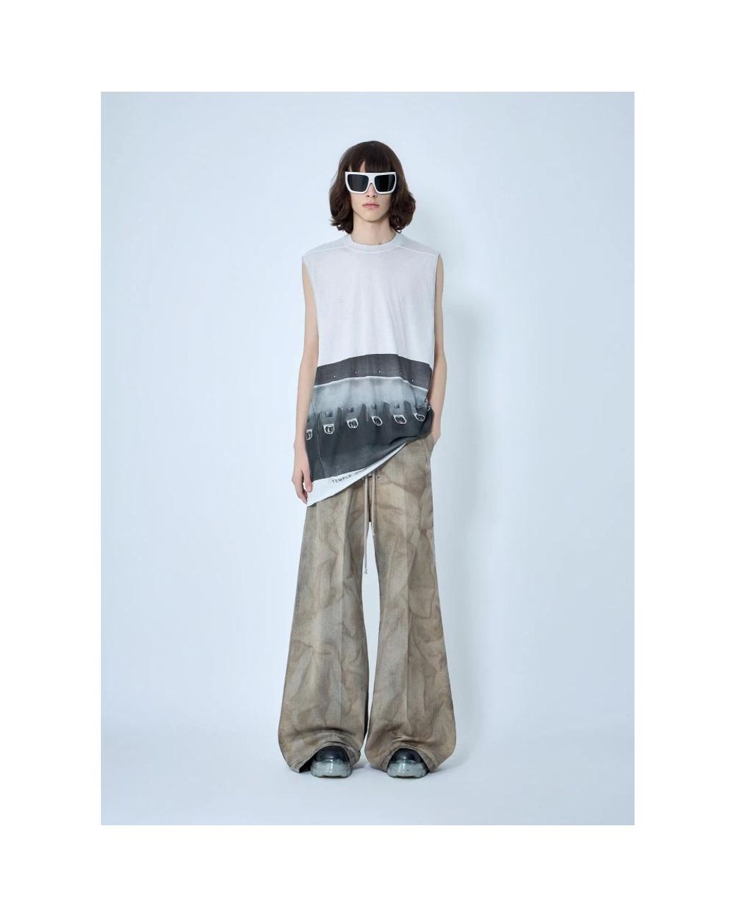 Rick Owens Gray Wide Trousers for men