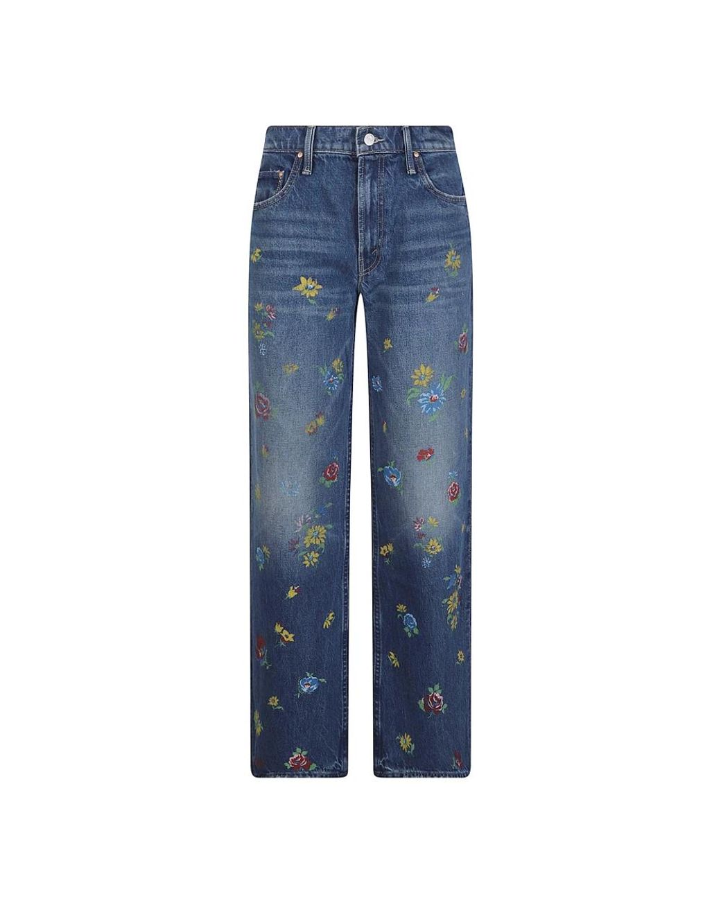 Mother Blue Straight Fit Jeans