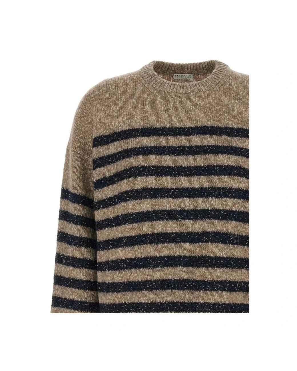 Brunello Cucinelli Gray Round-Neck Knitwear
