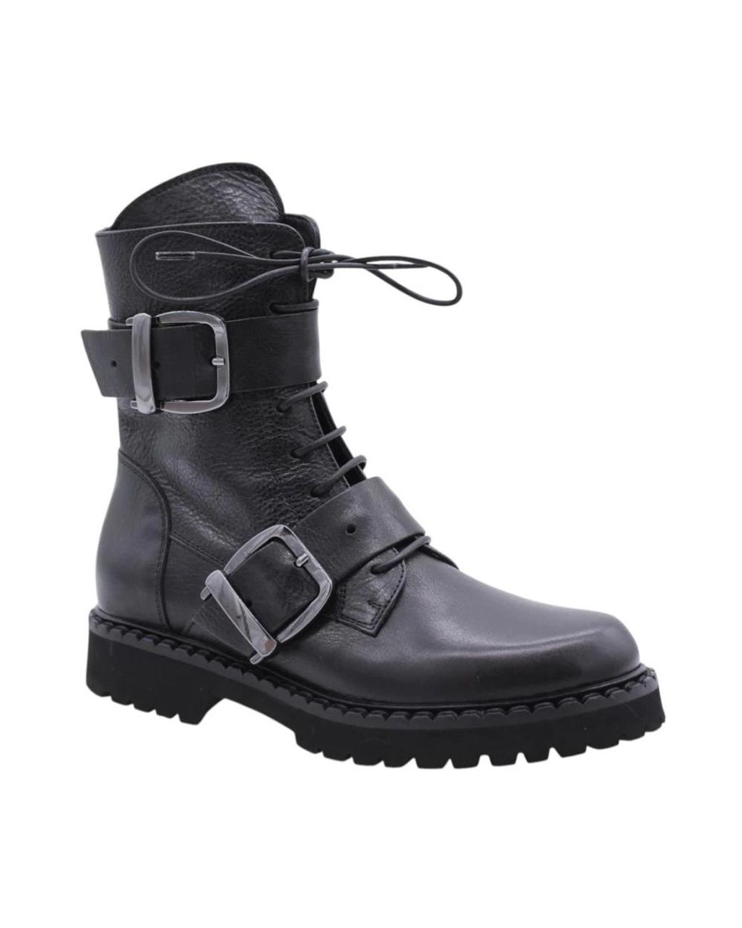 Laura Bellariva Black Lace-Up Boots